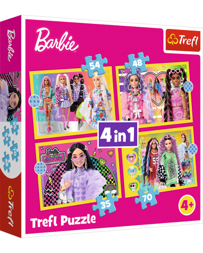 Puzzle Trefl 4 în 1 - Lumea fericită a lui Barbie - 1